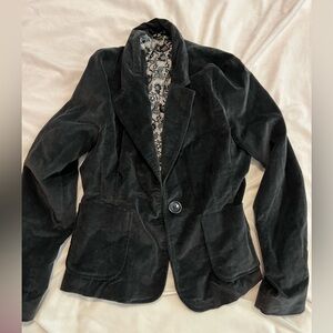 Suede collard blazer jacket